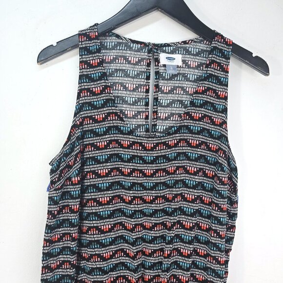 Old Navy Orange Black Green Aztec Print Sleeveless Romper - Picture 6 of 9